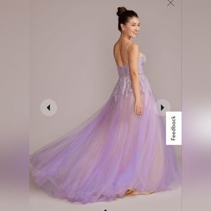 JULES AND CLEO tulle ball gown with illusion lace corset